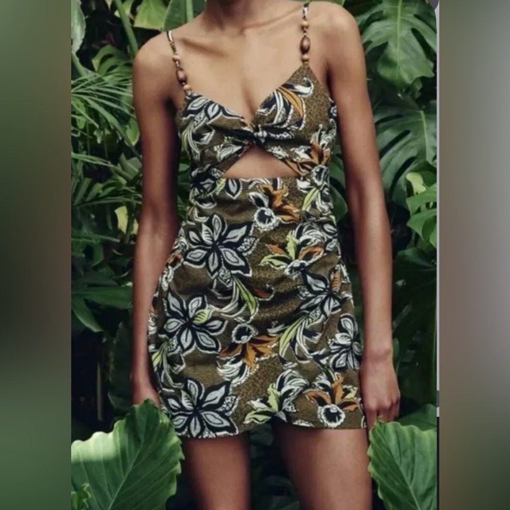 Zara Tropical Floral Mini Dress